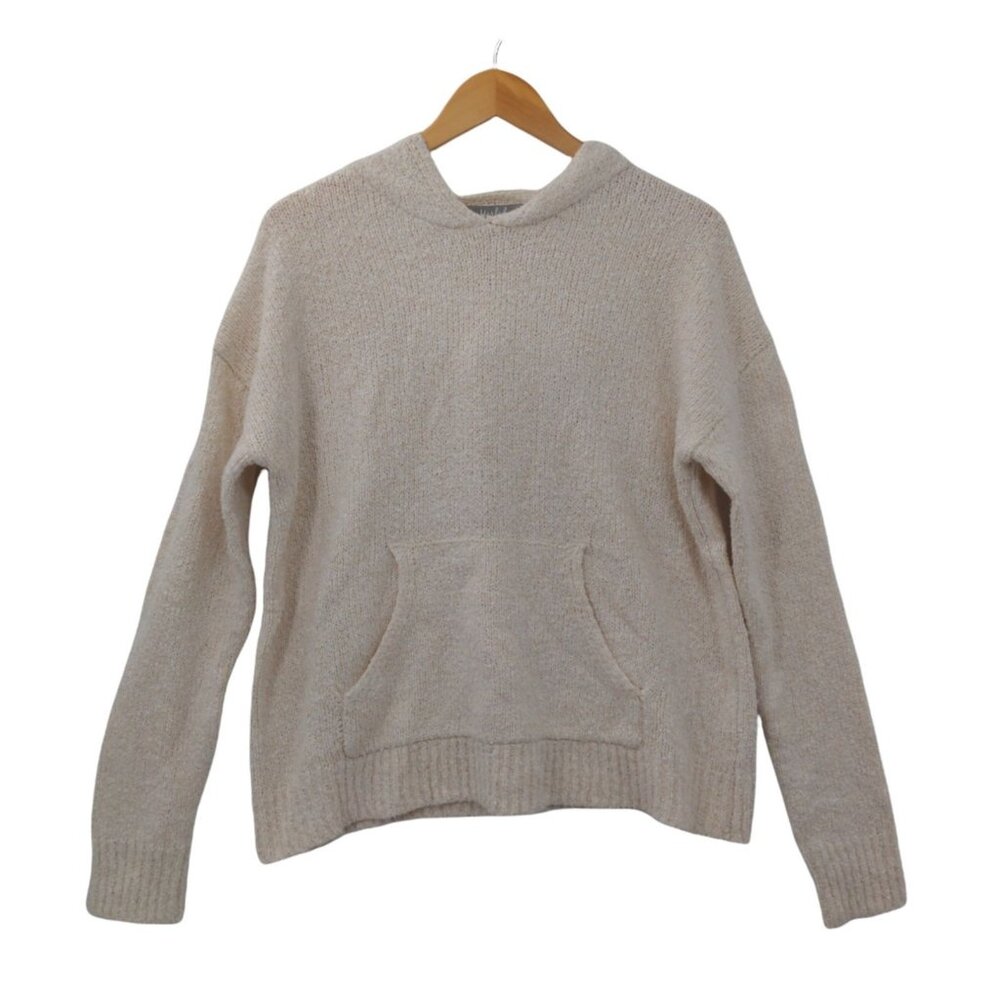 Marled Reunited Hooded Sweater Womens M Beige Pullover Long Sleeve Casual Cozy